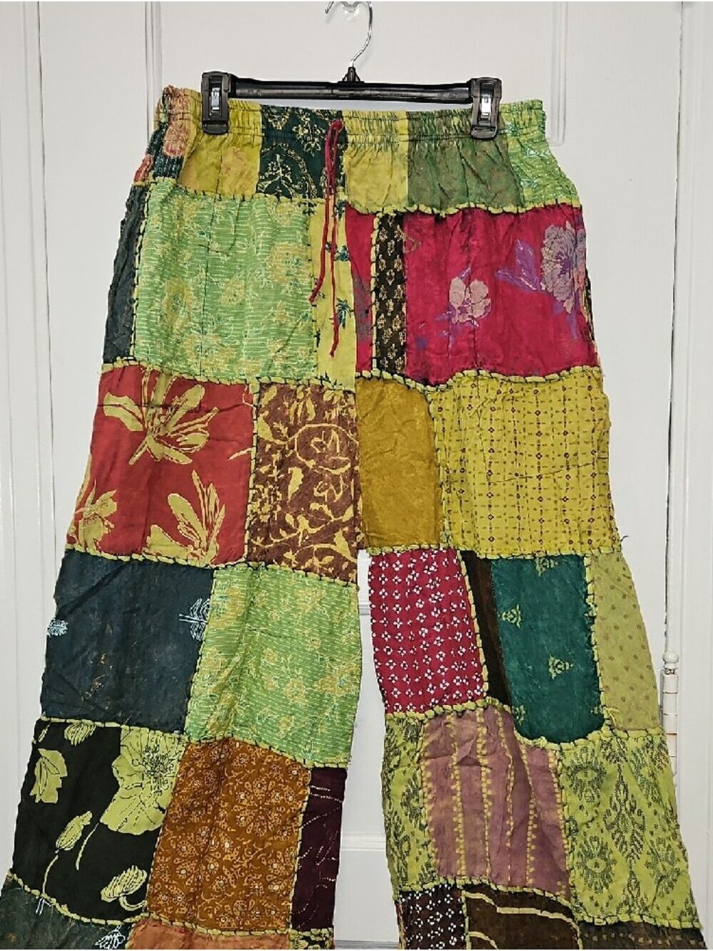 Patchwork Wide Leg Pants - Multicolor - Picture 5 of 9